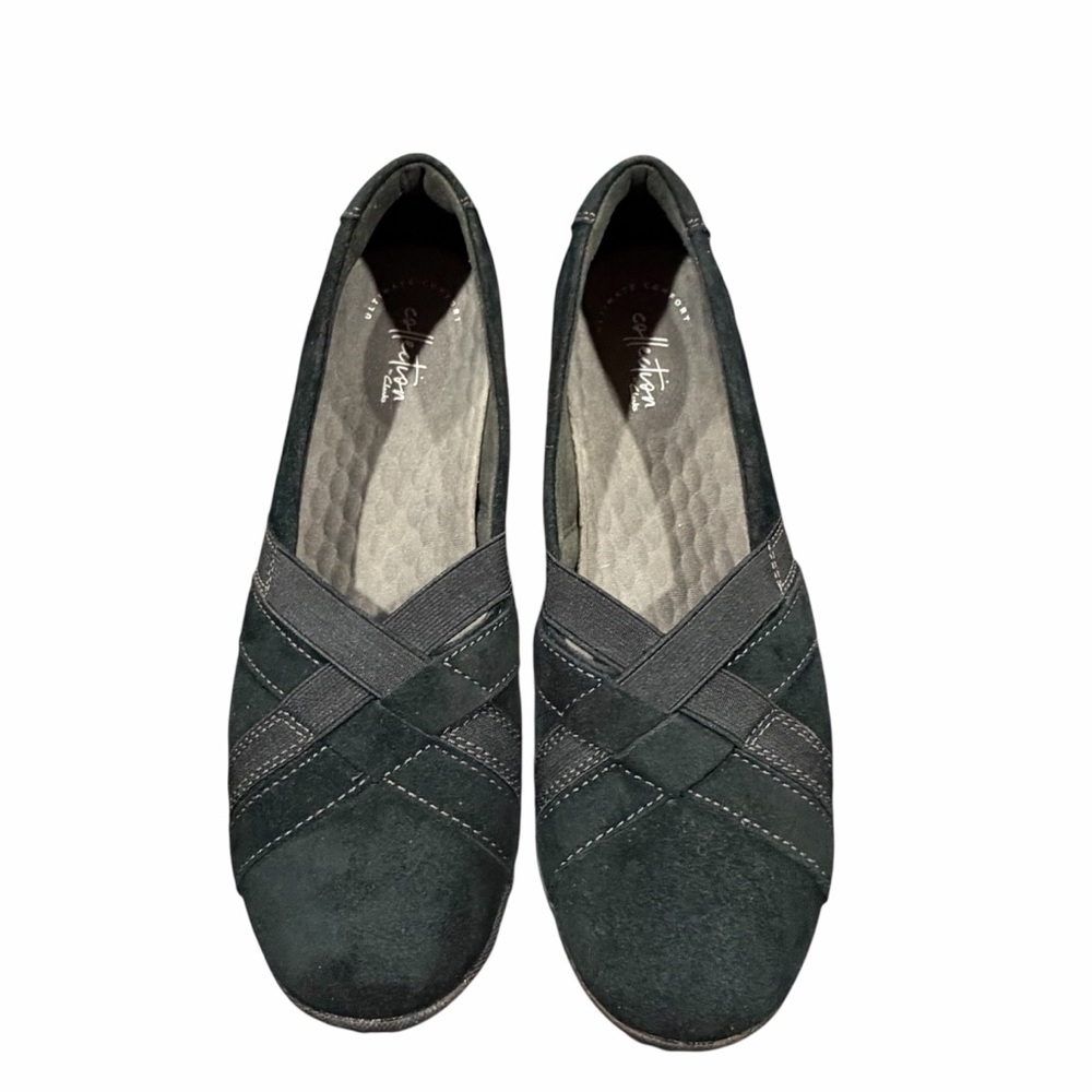 Clarks Women's Black Suede Loafer Haley Jay - 11